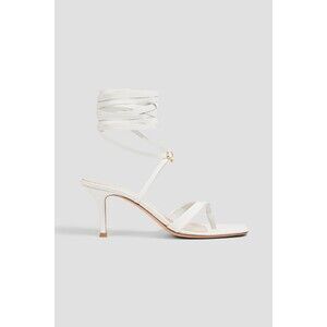 Gianvito Rossi Ribbon Gladiator 70 Nappa White Strappy Wrap Sandal Sz 40.5/US 10